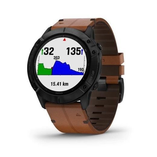 GARMIN FENIX6X PRO SAPPHIRE, BLACKDLC/BROWNLEATHER BAND (MAP/MUSIC) 010-02157-14 - GARMIN - ZNAČKY