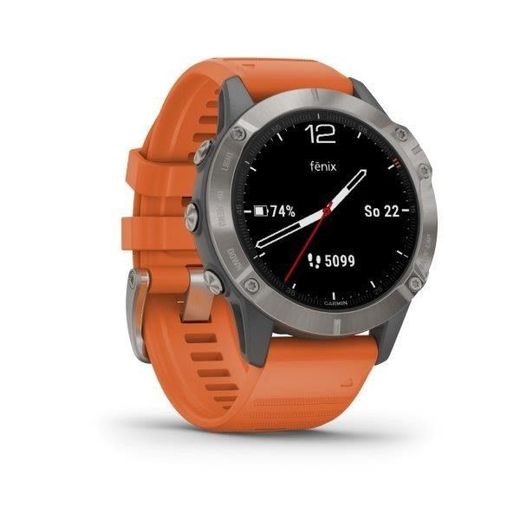 GARMIN FENIX6 PRO SAPPHIRE, TITANIUM/ORANGE BAND (MAP/MUSIC) 010-02158-14 - GARMIN - ZNAČKY