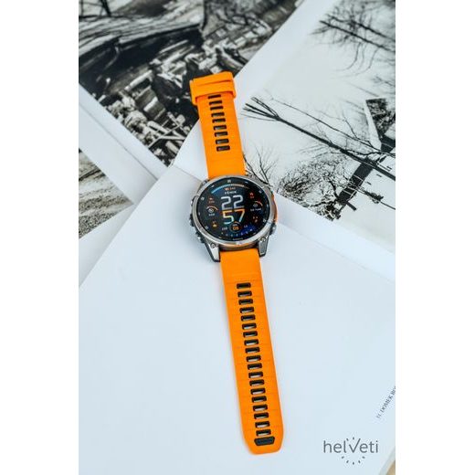 GARMIN FENIX® 8 – 47 MM, AMOLED SAPPHIRE, TITANIUM S ORANGE/GRAPHITE SILIKONOVÝM ŘEMÍNKEM 010-02904-11 - FENIX 8 47MM - ZNAČKY