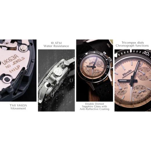 NIVADA GRENCHEN CHRONOKING MECAQUARTZ SALMON - CHRONOMASTER - ZNAČKY