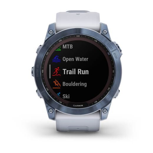 GARMIN FENIX 7X SAPPHIRE SOLAR EDITION BLUE DLC TITANIUM / WHITE BAND - 010-02541-15 - FENIX 7X - BRANDS