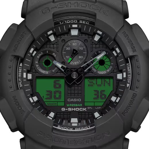 CASIO G-SHOCK GA-100BEG-1AER BLACK AND ELECTRO GREEN SERIES - G-SHOCK - ZNAČKY