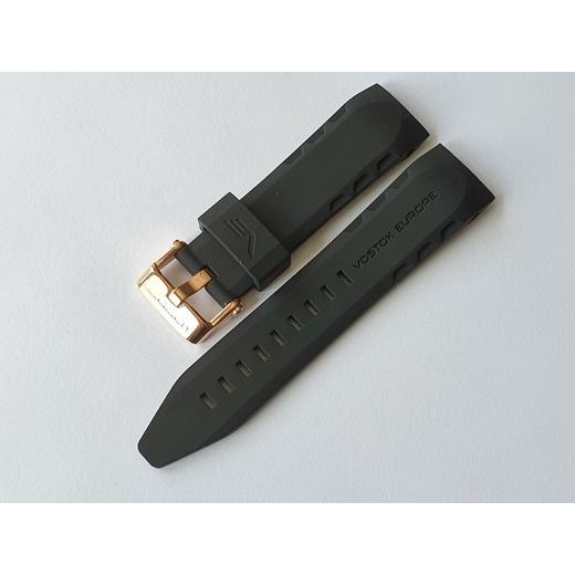 SILIKONOVÝ ŘEMÍNEK VOSTOK EUROPE PRO LUNOCHOD 6S30/6203211 - ČERNÝ/ZLATÁ SPONA - ŘEMÍNKY - OSTATNÍ