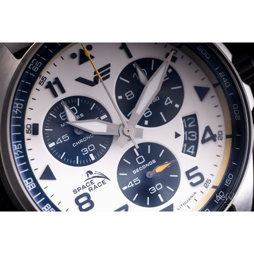 VOSTOK EUROPE SPACE RACE CHRONO LINE 6S30-325A743 - WHITE RUBBER STRAP (LUMINOUS) - SPACE RACE - BRANDS