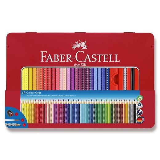 SADA PASTELKY FABER-CASTELL GRIP 2001 V PLECHOVÉ KRABIČCE - 48 BAREV 0086/1124480 - PŘÍSLUŠENSTVÍ - OSTATNÍ