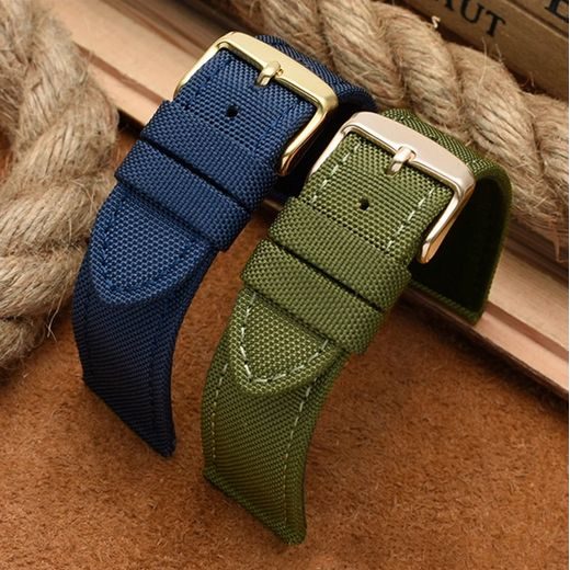 STRAP NYLON/LEATHER BLUE - STRAPS - ACCESSORIES