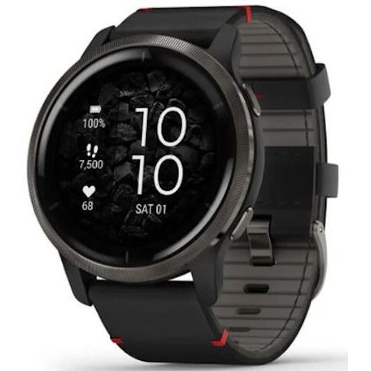 GARMIN VENU® 2 SLATE/BLACK LEATHER BAND 010-02430-21 - VENU 2 - BRANDS