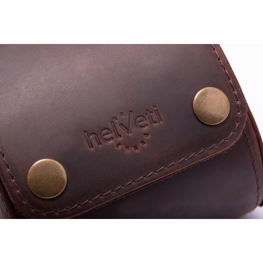 KOŽENÉ CESTOVNÍ POUZDRO HELVETI (PRO 1 HODINKY - TMAVĚ HNĚDÉ) - BOXY NA HODINKY - OSTATNÍ