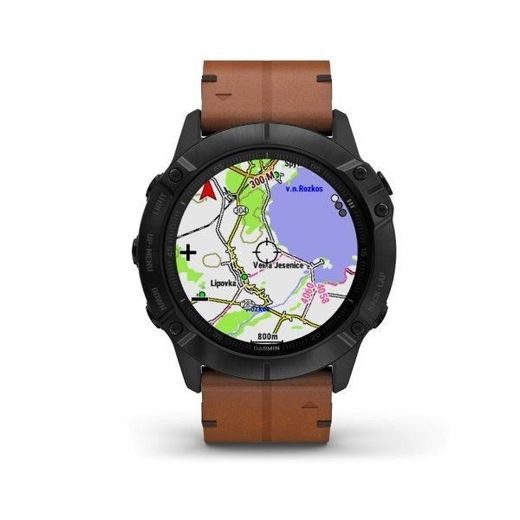 GARMIN FENIX6X PRO SAPPHIRE, BLACKDLC/BROWNLEATHER BAND (MAP/MUSIC) 010-02157-14 - GARMIN - ZNAČKY