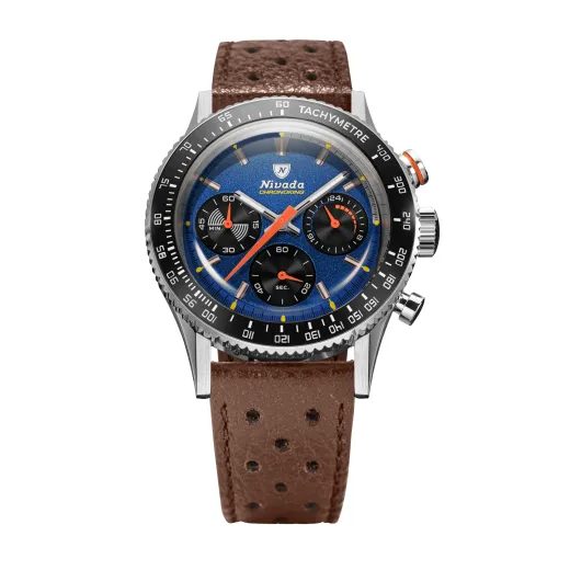 NIVADA GRENCHEN CHRONOKING MECAQUARTZ RACING BLUE - INTER. BEZEL - CHRONOMASTER - ZNAČKY