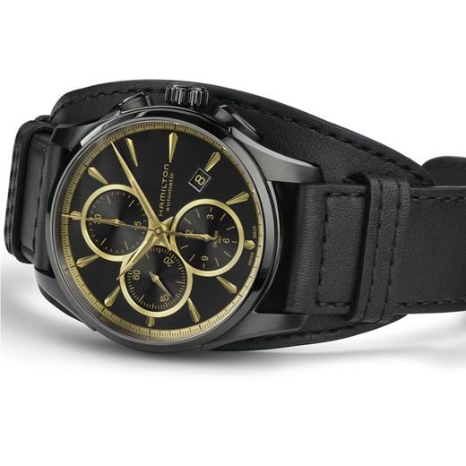 HAMILTON JAZZMASTER BLACK & GOLD AUTO CHRONO H32506730 - JAZZMASTER - BRANDS
