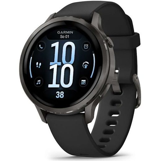 GARMIN VENU® 4 - 41 MM SLATE A ČERNÝ SILIKONOVÝ ŘEMÍNEK 010-03013-02 - VENU 4 - ZNAČKY