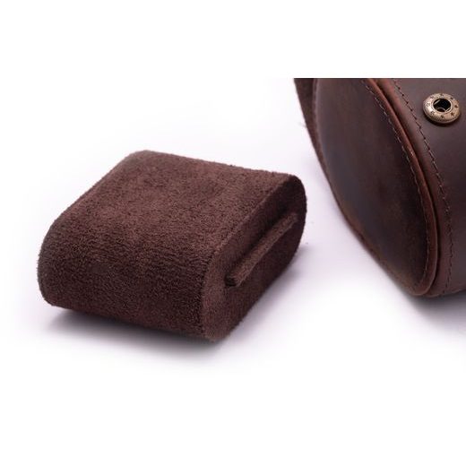 KOŽENÉ CESTOVNÍ POUZDRO HELVETI (PRO 1 HODINKY - TMAVĚ HNĚDÉ) - BOXY NA HODINKY - OSTATNÍ