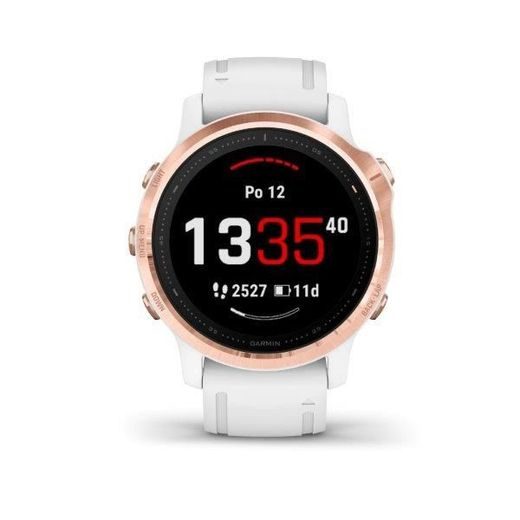 GARMIN FENIX6S PRO GLASS, ROSEGOLD/WHITE BAND (MAP/MUSIC) 010-02159-11 - GARMIN - BRANDS