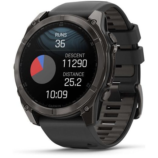 GARMIN FENIX® 8 – 51 MM, AMOLED SAPPHIRE, CARBON GREY DLC WITH BLACK/GREY SILICONE STRAP 010-02905-21 - FENIX 8 51MM - BRANDS