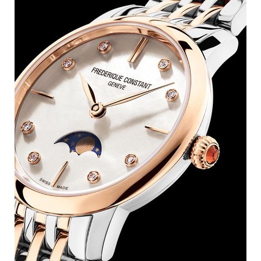 FREDERIQUE CONSTANT SLIMLINE LADIES MOONPHASE QUARTZ FC-206MPWD1S2B - SLIMLINE LADIES - ZNAČKY