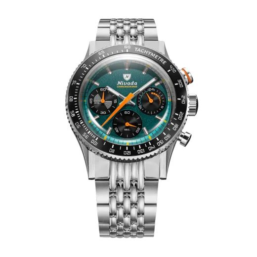 NIVADA GRENCHEN CHRONOKING MECAQUARTZ RACING GREEN - INTER. BEZEL - CHRONOMASTER - ZNAČKY