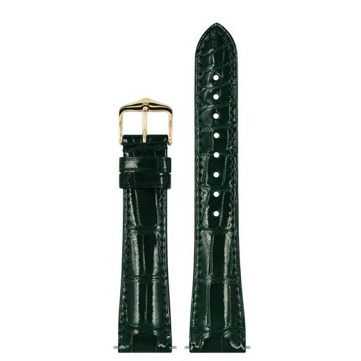 ŘEMÍNEK HIRSCH LONDON ALLIGATOR - TMAVĚ ZELENÝ, LESK - ŘEMÍNKY - OSTATNÍ