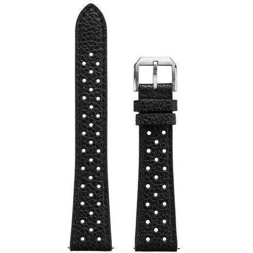 BLACK LEATHER RACING STRAP NIVADA GRENCHEN - STRAPS - ACCESSORIES