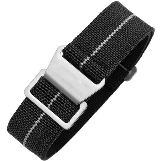 ELASTIC NYLON STRAP, BLACK-LIGHT GREY - STRAPS - ACCESSORIES