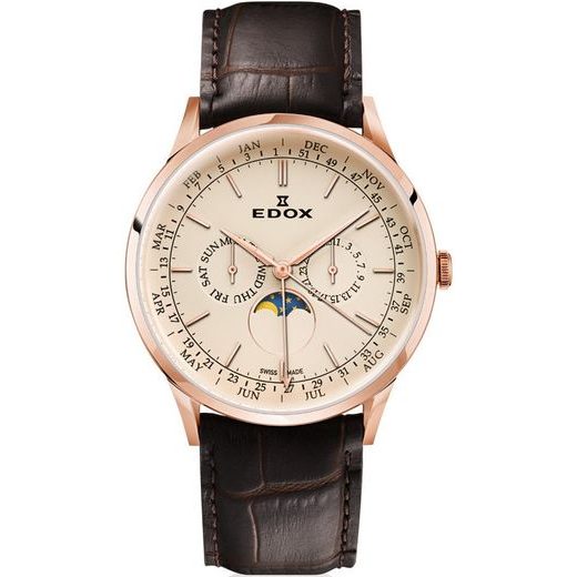 EDOX LES VAUBERTS MOONPHASE 40101-37RC-BEIR - LES VAUBERTS - ZNAČKY