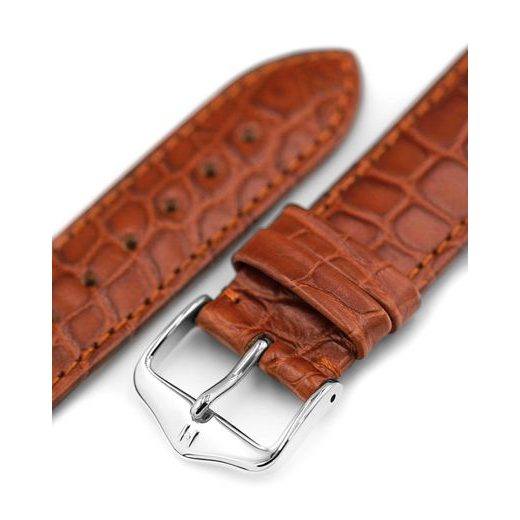 ŘEMÍNEK HIRSCH GENUINE ALLIGATOR - ZLATOHNĚDÝ, MAT - ŘEMÍNKY - OSTATNÍ