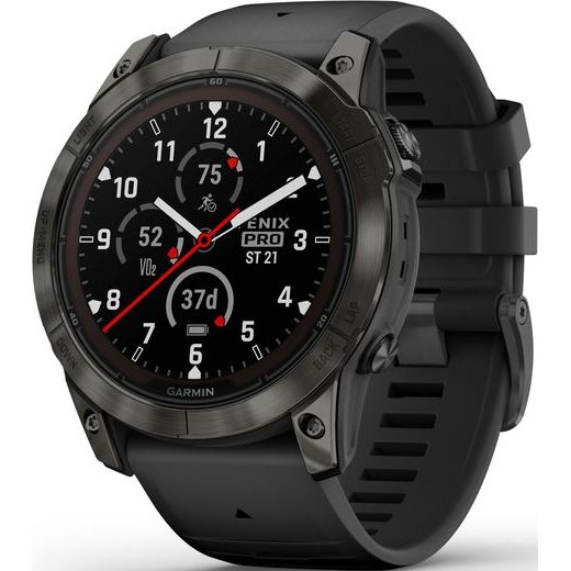 GARMIN FĒNIX 7X PRO SAPPHIRE SOLAR EDITION CARBON GRAY DLC TITANIUM / BLACK BAND - 010-02778-11 - FENIX 7X - ZNAČKY