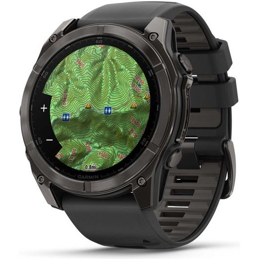 GARMIN FENIX® 8 – 51 MM, AMOLED SAPPHIRE, CARBON GREY DLC WITH BLACK/GREY SILICONE STRAP 010-02905-21 - FENIX 8 51MM - BRANDS