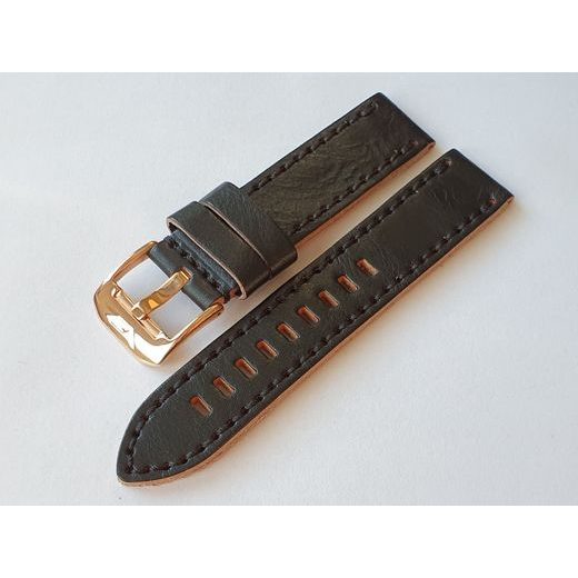 KOŽENÝ ŘEMÍNEK VOSTOK EUROPE PRO ALMAZ NH35A-320B259 - ČERNÝ/ZLATÁ SPONA - ŘEMÍNKY - OSTATNÍ