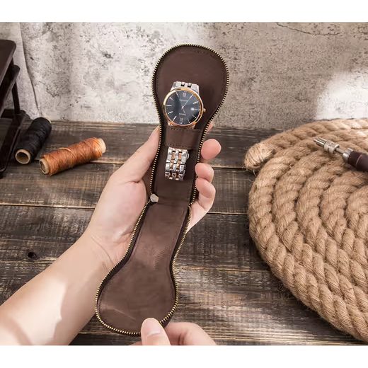 KOŽENÉ CESTOVNÍ POUZDRO HELVETI (PRO 1 HODINKY - ZIP) - BOXY NA HODINKY - OSTATNÍ