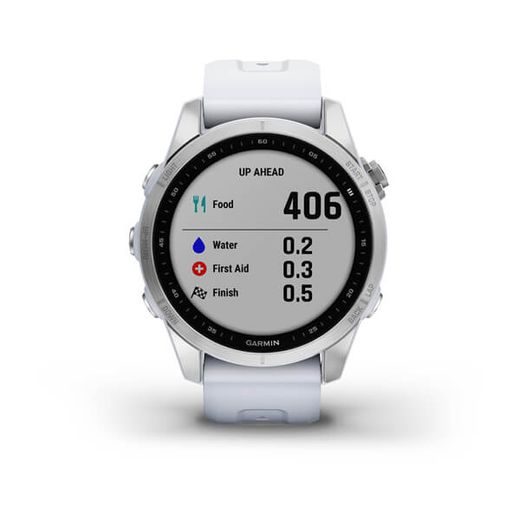 GARMIN FENIX 7S PRO GLASS SILVER / WHITE SILICONE BAND - 010-02539-03 - GARMIN - BRANDS