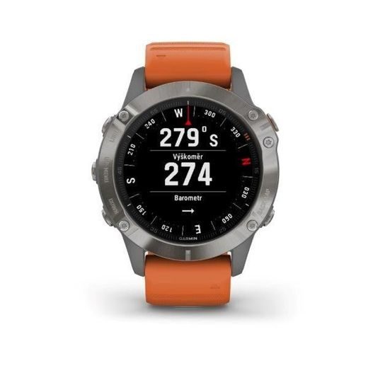 GARMIN FENIX6 PRO SAPPHIRE, TITANIUM/ORANGE BAND (MAP/MUSIC) 010-02158-14 - GARMIN - ZNAČKY