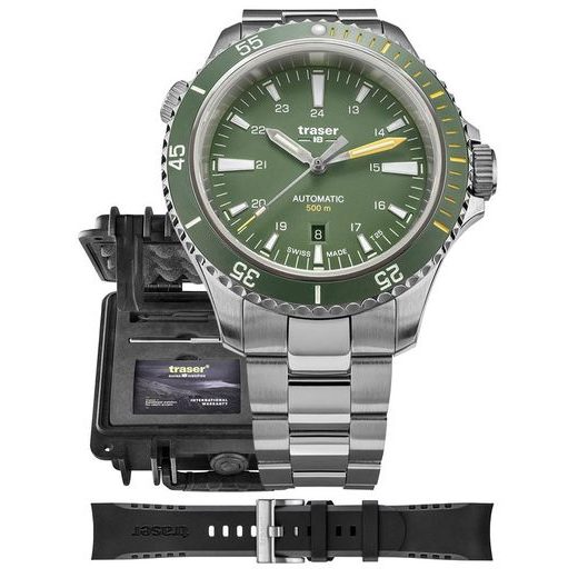 TRASER P67 DIVER AUTOMATIC GREEN SET OCEL A PRYŽ - HERITAGE - BRANDS