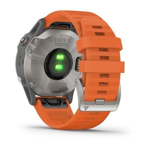 GARMIN FENIX6 PRO SAPPHIRE, TITANIUM/ORANGE BAND (MAP/MUSIC) 010-02158-14 - GARMIN - ZNAČKY