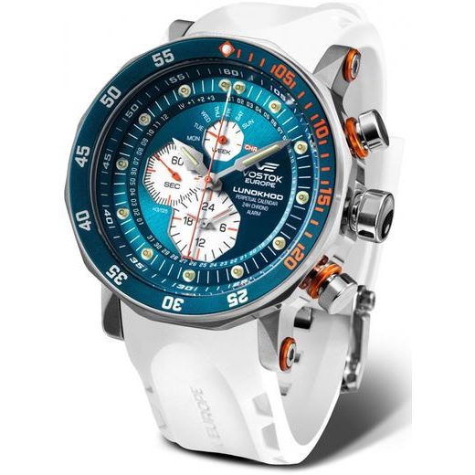 VOSTOK EUROPE LUNOCHOD-2 MULTIFUNCIONAL LINE YM86-620A636 – CUREA DIN CAUCIUC ALBĂ - LUNOCHOD-2 - MĂRCI