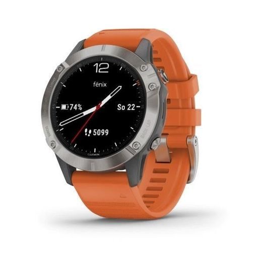 GARMIN FENIX6 PRO SAPPHIRE, TITANIUM/ORANGE BAND (MAP/MUSIC) 010-02158-14 - GARMIN - ZNAČKY