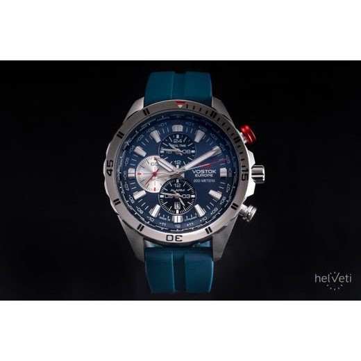 VOSTOK EUROPE ALMAZ MULTIFUNCTIONAL LINE YM26-320A652 - MODRÝ GUMOVÝ ŘEMÍNEK - ALMAZ SPACE STATION - ZNAČKY