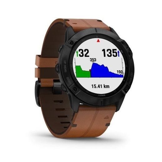 GARMIN FENIX6X PRO SAPPHIRE, BLACKDLC/BROWNLEATHER BAND (MAP/MUSIC) 010-02157-14 - GARMIN - ZNAČKY