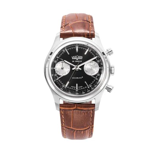 VULCAIN CHRONOGRAPH 70'S - BLACK / SILVER - CHRONOGRAPH 1970'S - ZNAČKY
