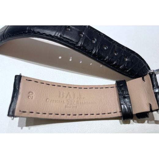 ŘEMÍNEK KOŽENÝ BALL ČERNÝ KROKODÝL 20 MM - ŘEMÍNKY - OSTATNÍ