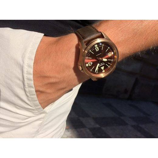 TRASER P67 OFFICER PRO AUTOMATIC BRONZE BROWN, LEATHER - HERITAGE - BRANDS