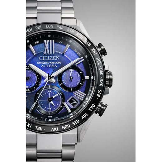 CITIZEN ATTESA SATELLITE WAVE GPS UNITE WITH BLUE LIMITED EDITION CC4075-50L - SUPER TITANIUM - ZNAČKY