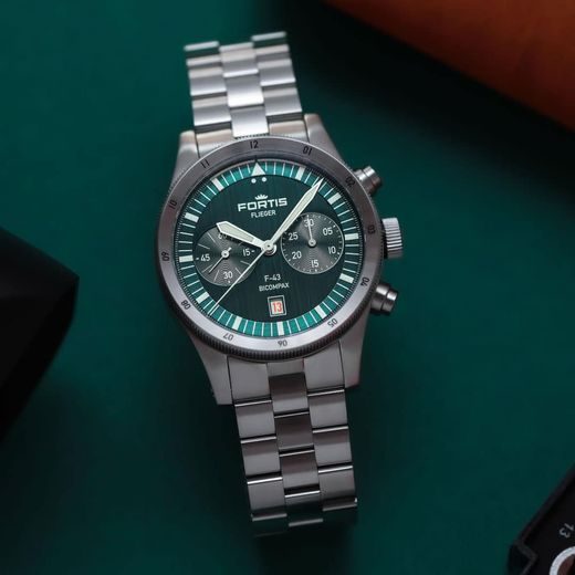 FORTIS FLIEGER F-43 BICOMPAX PETROL F4240008 - FLIEGER - BRANDS