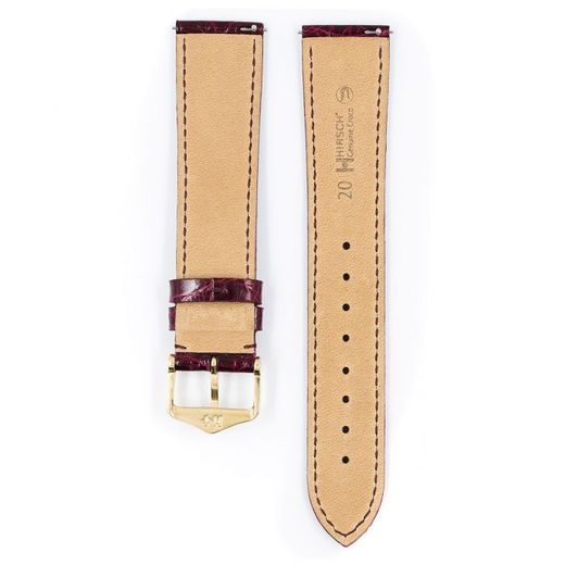 ŘEMÍNEK HIRSCH GENUINE CROCO 1 - VÍNOVÝ, LESK - STRAPS - ACCESSORIES