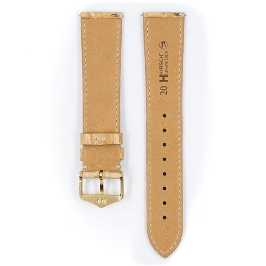 ŘEMÍNEK HIRSCH GENUINE CROCO 1 - BÉŽOVÝ, LESK - STRAPS - ACCESSORIES