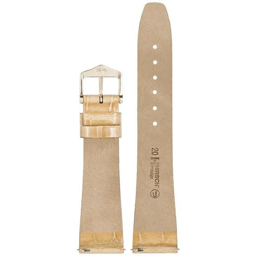 ŘEMÍNEK HIRSCH PRESTIGE ALLIGATOR - BÉŽOVÝ, LESK - ŘEMÍNKY - OSTATNÍ