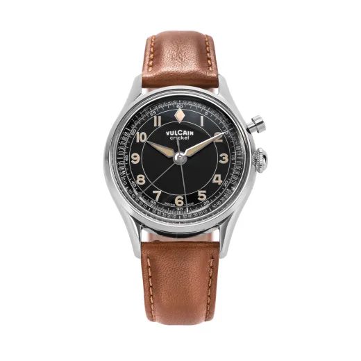 VULCAIN CRICKET CLASSIQUE 39 MM - BLACK/KHAKI NUMBERS - CRICKET CLASSIQUE - ZNAČKY