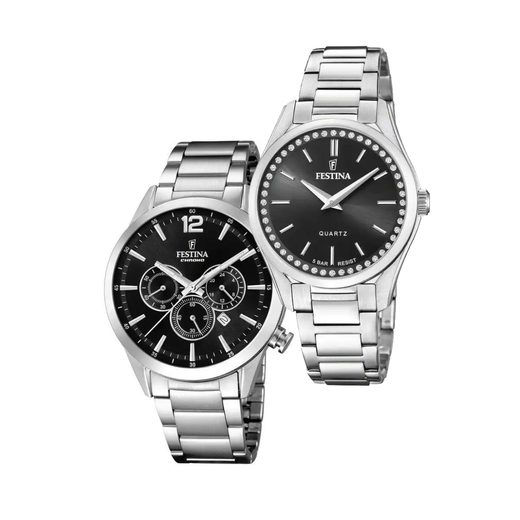 SET FESTINA TIMELESS CHRONOGRAPH 20343/8 A 20583/4 - HODINKY PRO PÁRY - HODINKY