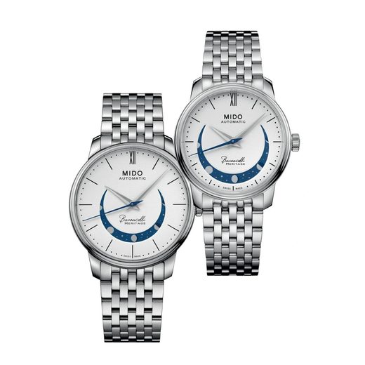 SET MIDO BARONCELLI SMILING MOON M027.407.11.010.01 A M027.207.11.010.01 - WATCHES FOR COUPLES - WATCHES