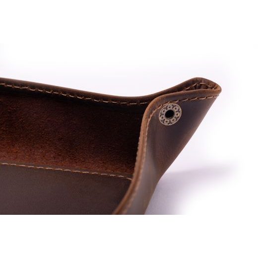 PLATOU DE DEPOZITARE DIN PIELE HELVETI (MARO ÎNCHIS) - CUTII PENTRU CEASURI - ALTELE